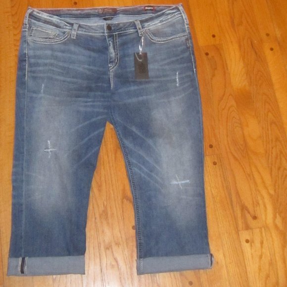 silver jeans capris plus size